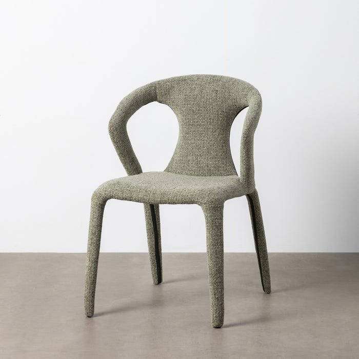 Silla Jaspeado Verde Tejido Salón 52,50 X 59 X 79 Cm