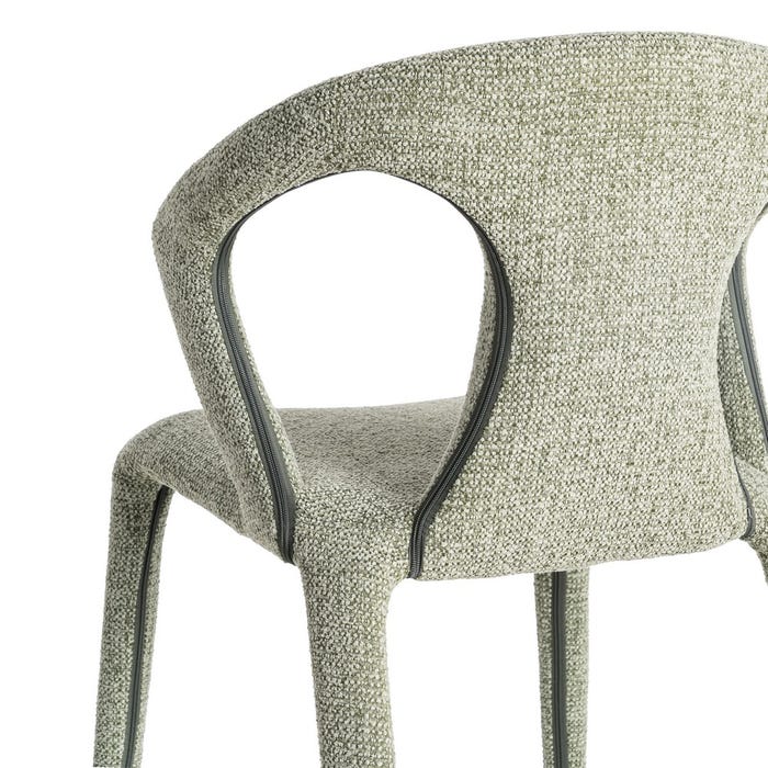 Silla Jaspeado Verde Tejido Salón 52,50 X 59 X 79 Cm