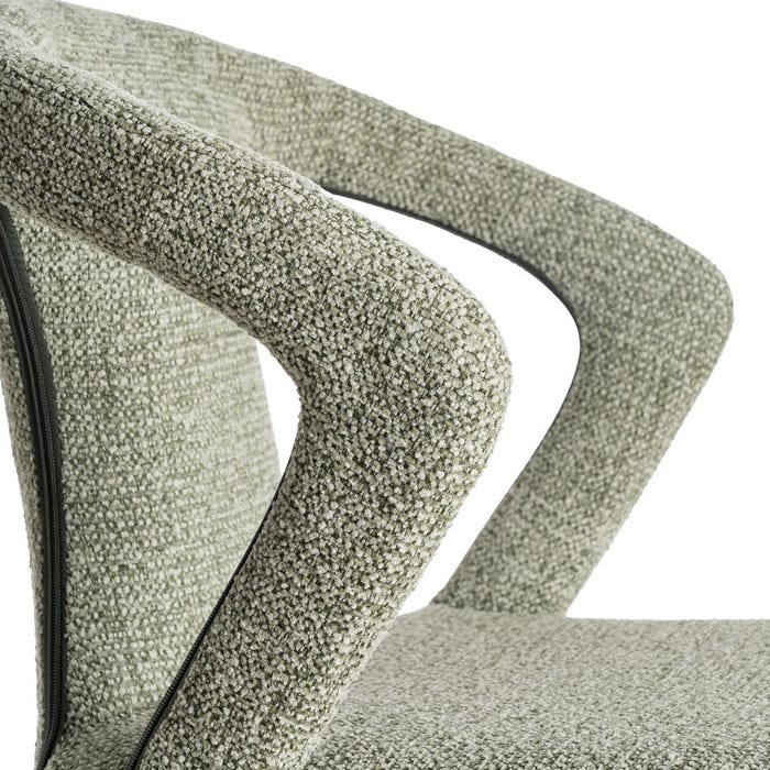 Silla Jaspeado Verde Tejido Salón 52,50 X 59 X 79 Cm