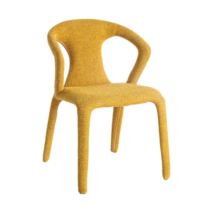 Silla Jaspeado Mostaza Tejido Salón 52,50 X 59 X 79 Cm