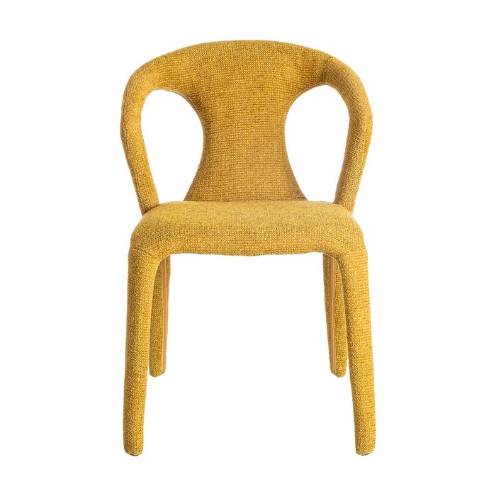 Silla Jaspeado Mostaza Tejido Salón 52,50 X 59 X 79 Cm