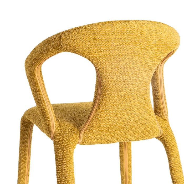 Silla Jaspeado Mostaza Tejido Salón 52,50 X 59 X 79 Cm