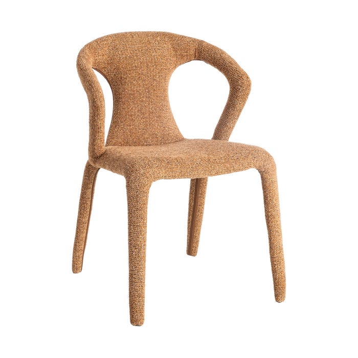 Silla Jaspeado Marrón Tejido Salón 52,50 X 59 X 79 Cm