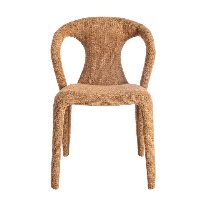 Silla Jaspeado Marrón Tejido Salón 52,50 X 59 X 79 Cm