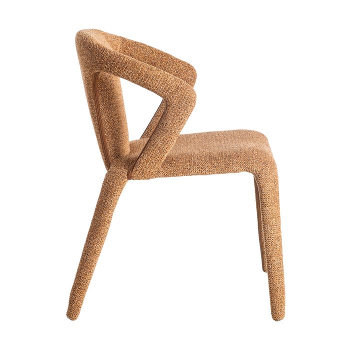Silla Jaspeado Marrón Tejido Salón 52,50 X 59 X 79 Cm