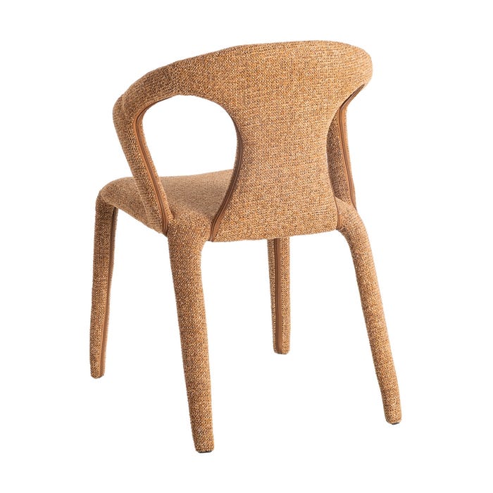 Silla Jaspeado Marrón Tejido Salón 52,50 X 59 X 79 Cm
