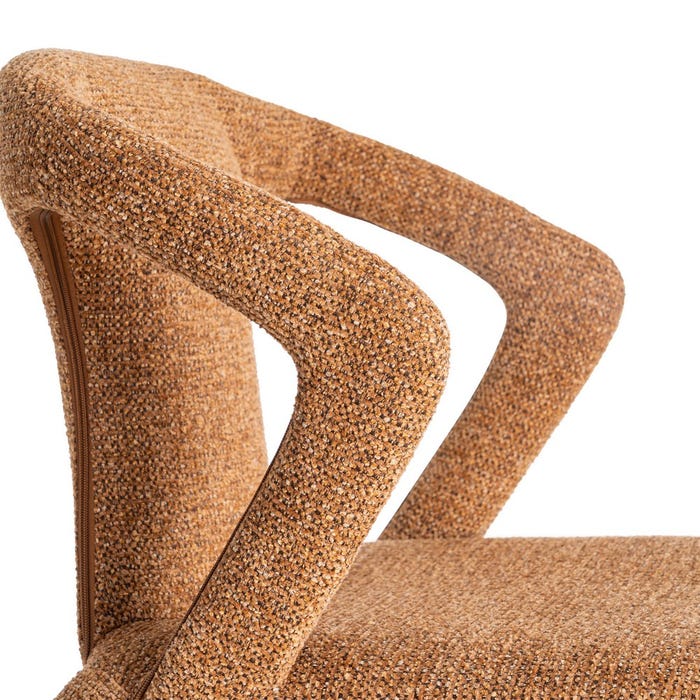 Silla Jaspeado Marrón Tejido Salón 52,50 X 59 X 79 Cm