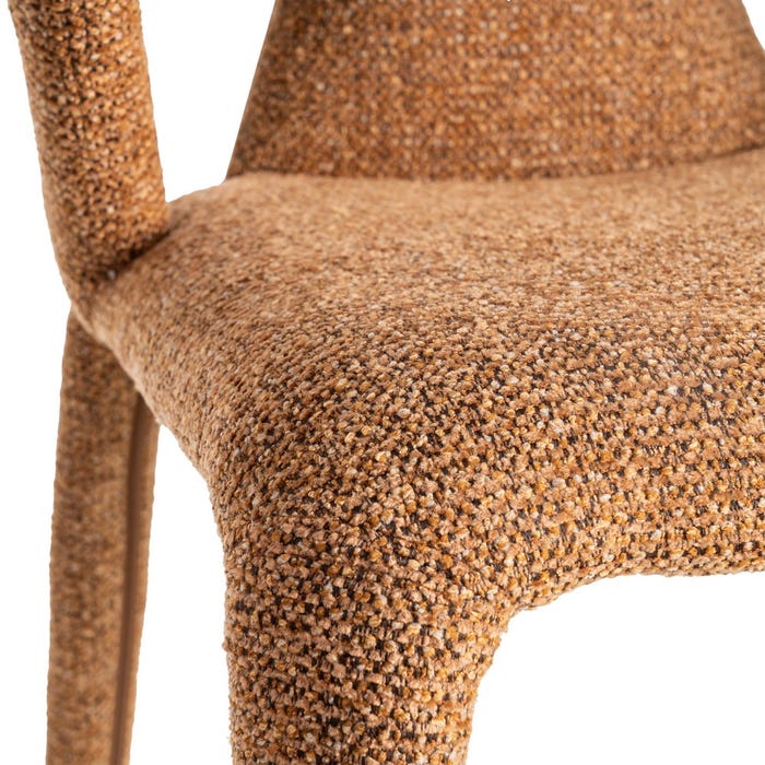 Silla Jaspeado Marrón Tejido Salón 52,50 X 59 X 79 Cm