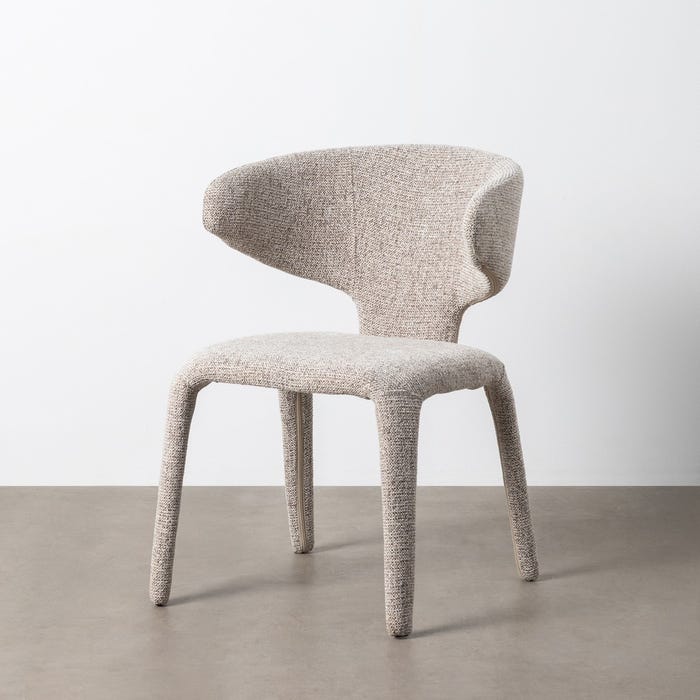 Silla Jaspeado Gris Tejido Salón 58 X 60 X 81 Cm