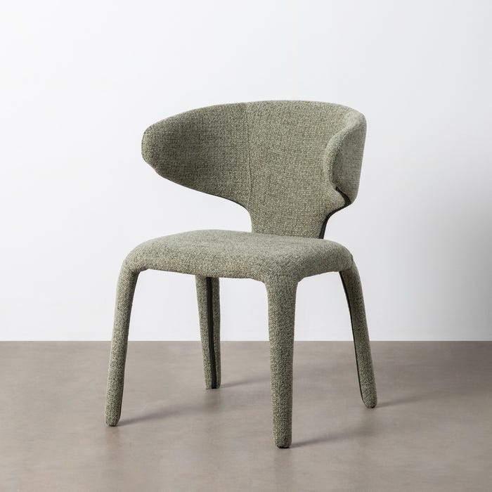 Silla Jaspeado Verde Tejido Salón 58 X 60 X 81 Cm