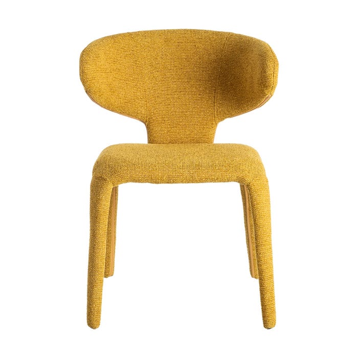 Silla Jaspeado Mostaza Tejido Salón 58 X 60 X 81 Cm