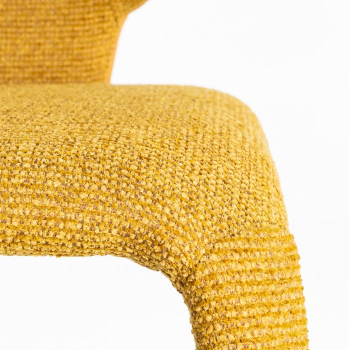 Silla Jaspeado Mostaza Tejido Salón 58 X 60 X 81 Cm