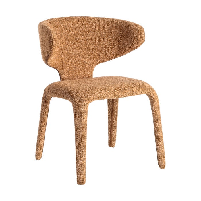 Silla Jaspeado Marrón Tejido Salón 58 X 60 X 81 Cm