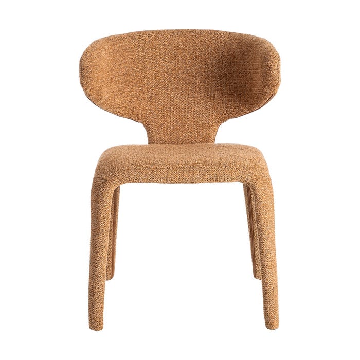 Silla Jaspeado Marrón Tejido Salón 58 X 60 X 81 Cm