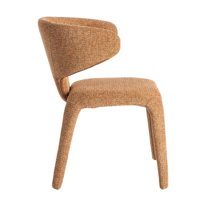 Silla Jaspeado Marrón Tejido Salón 58 X 60 X 81 Cm