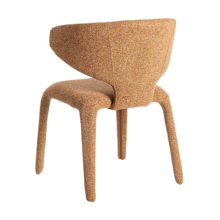 Silla Jaspeado Marrón Tejido Salón 58 X 60 X 81 Cm