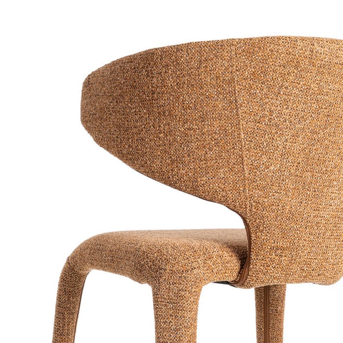 Silla Jaspeado Marrón Tejido Salón 58 X 60 X 81 Cm