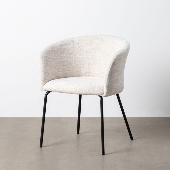 Silla Crema Tejido-Metal Salón 61 X 56 X 77,50 Cm