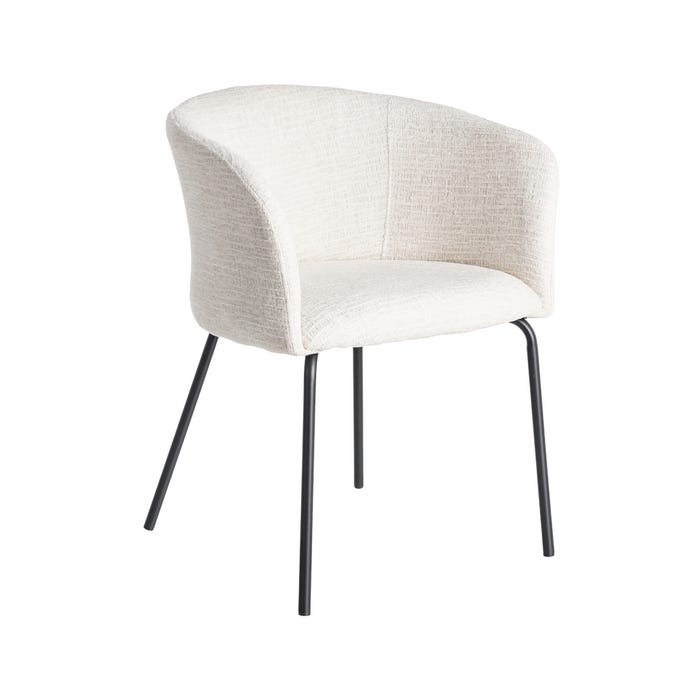 Silla Crema Tejido-Metal Salón 61 X 56 X 77,50 Cm