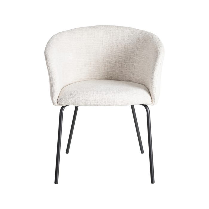 Silla Crema Tejido-Metal Salón 61 X 56 X 77,50 Cm