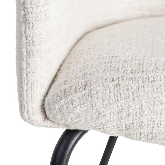 Silla Crema Tejido-Metal Salón 61 X 56 X 77,50 Cm