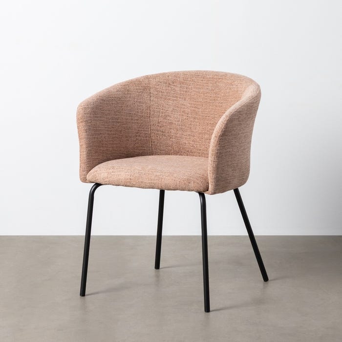 Silla Rosa Tejido-Metal Salón 61 X 56 X 77,50 Cm
