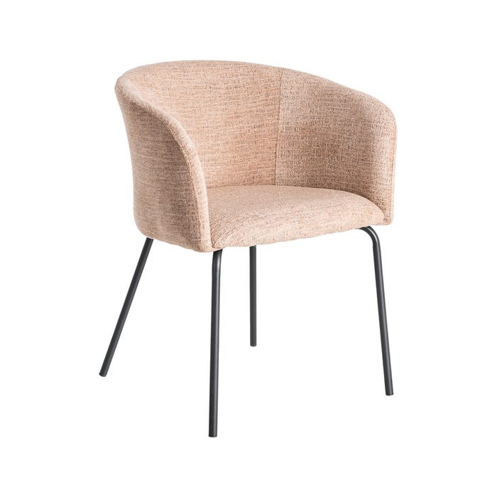 Silla Rosa Tejido-Metal Salón 61 X 56 X 77,50 Cm