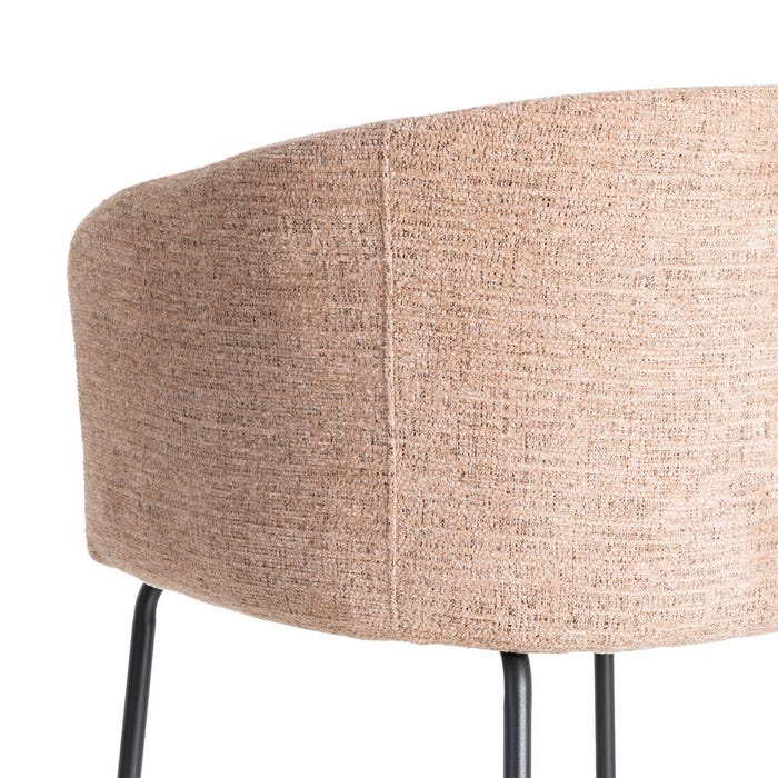 Silla Rosa Tejido-Metal Salón 61 X 56 X 77,50 Cm