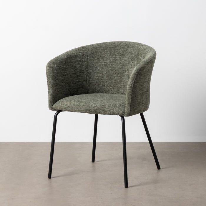 Silla Verde Tejido-Metal Salón 60,50 X 55 X 78,50 Cm