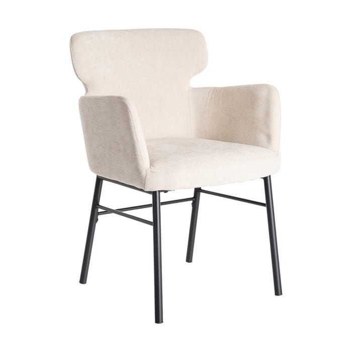 Silla Crema Tejido-Metal Salón 59,50 X 62,50 X 86 Cm