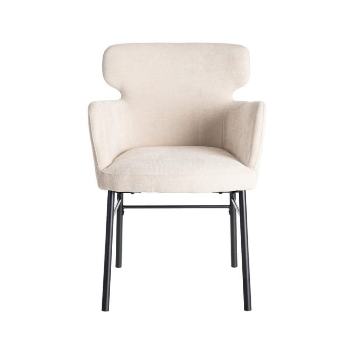 Silla Crema Tejido-Metal Salón 59,50 X 62,50 X 86 Cm