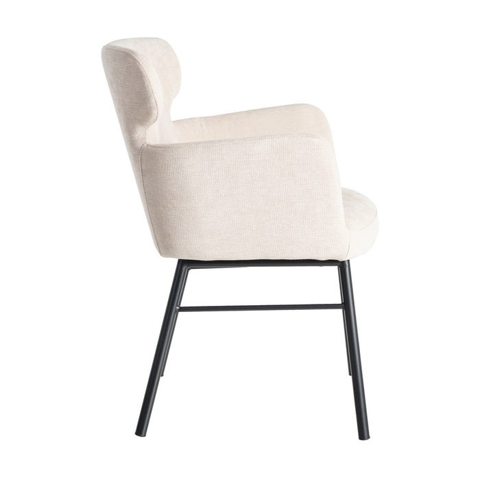 Silla Crema Tejido-Metal Salón 59,50 X 62,50 X 86 Cm