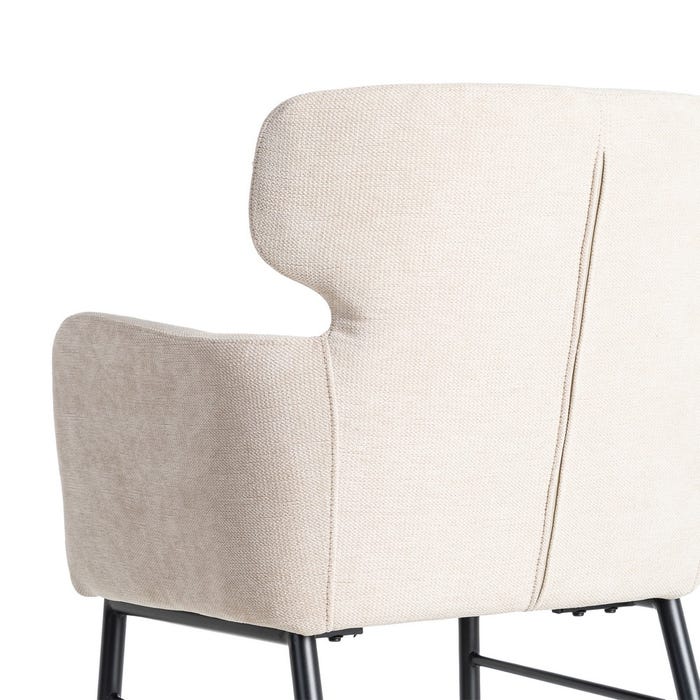 Silla Crema Tejido-Metal Salón 59,50 X 62,50 X 86 Cm