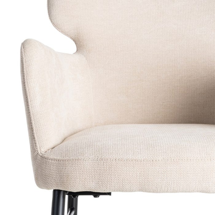 Silla Crema Tejido-Metal Salón 59,50 X 62,50 X 86 Cm