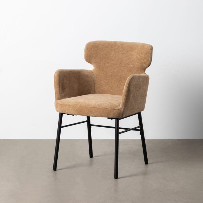Silla Beige Tejido-Metal Salón 59,50 X 62,50 X 86 Cm