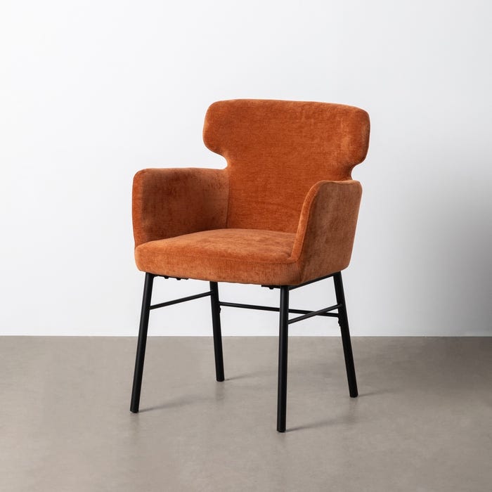 Silla Terracota Tejido-Metal Salón 59,50 X 62,50 X 86 Cm