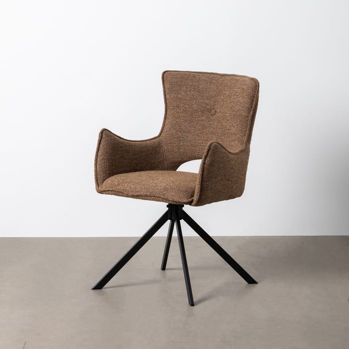 Silla Beige Tejido-Metal Salón 58,50 X 60 X 86,50 Cm