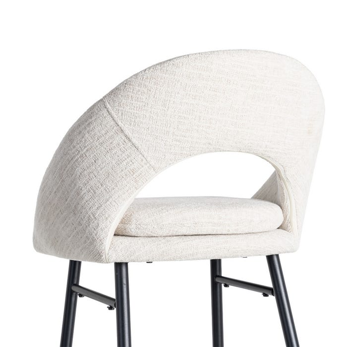 Taburete Crema Tejido-Metal Contract 53 X 48 X 100 Cm