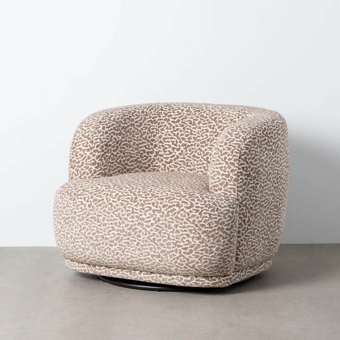 Sillón Giratorio Gris Tejido Salón 89 X 87 X 71 Cm