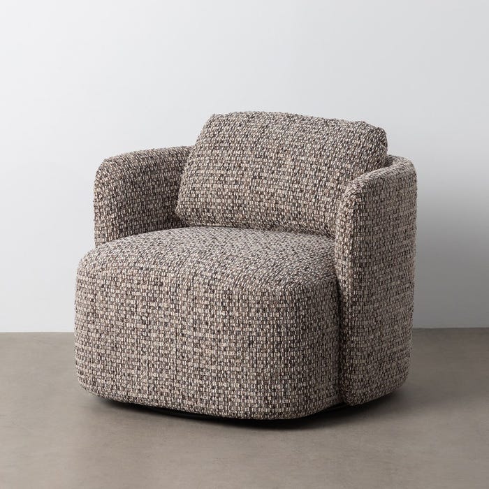 Sillón Giratorio Negro Tejido Salón 87 X 85 X 66 Cm