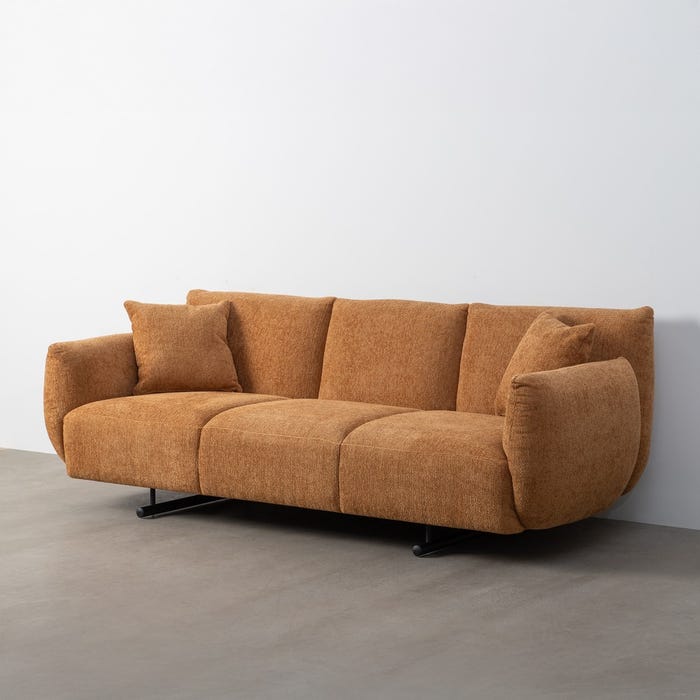 Sofá Ocre Tejido Salón 230 X 100 X 79 Cm