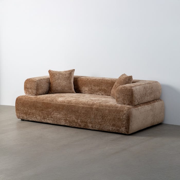 Sofá Beige Tejido Salón 200 X 100 X 64 Cm