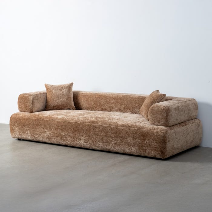 Sofá Beige Tejido Salón 245 X 100 X 64 Cm