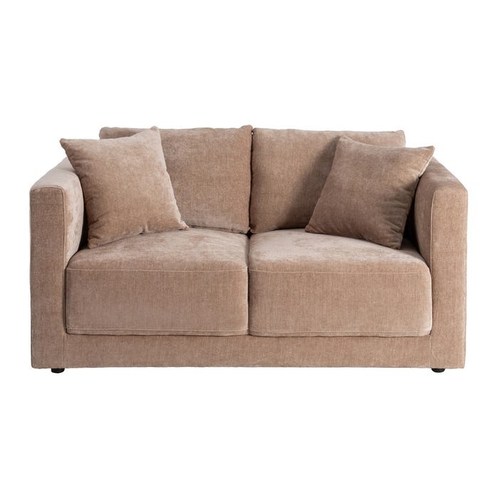 Sofá 2 Plazas Taupe Tejido-Madera 165 X 96 X 86 Cm