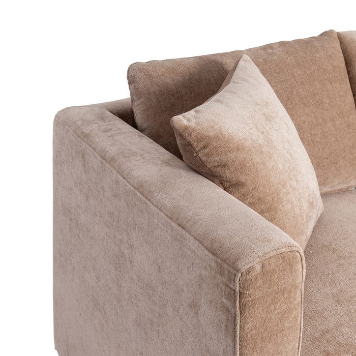 Sofá 2 Plazas Taupe Tejido-Madera 165 X 96 X 86 Cm