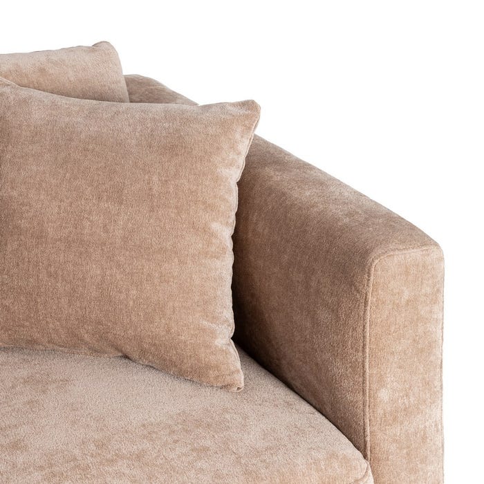 Sofá 2 Plazas Taupe Tejido-Madera 165 X 96 X 86 Cm