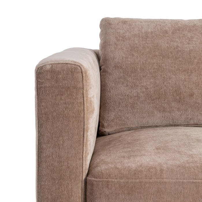 Sofá 2 Plazas Taupe Tejido-Madera 165 X 96 X 86 Cm