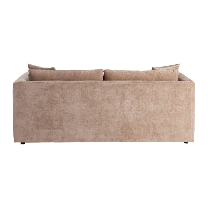Sofá 3 Plazas Taupe Tejido-Madera 210 X 96 X 86 Cm