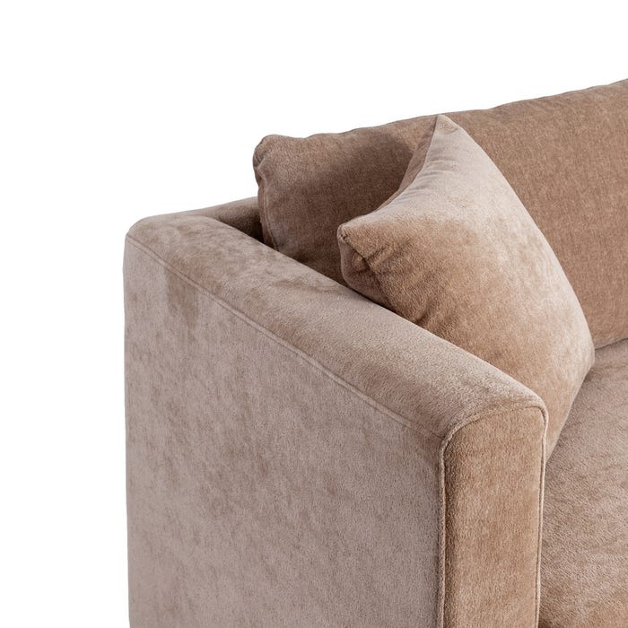 Sofá 3 Plazas Taupe Tejido-Madera 210 X 96 X 86 Cm