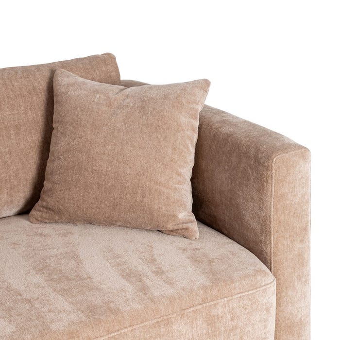 Sofá 3 Plazas Taupe Tejido-Madera 210 X 96 X 86 Cm